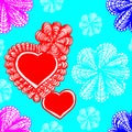 Vector image. Pattern in the form of abstract hearts, flowers. Royalty Free Stock Photo